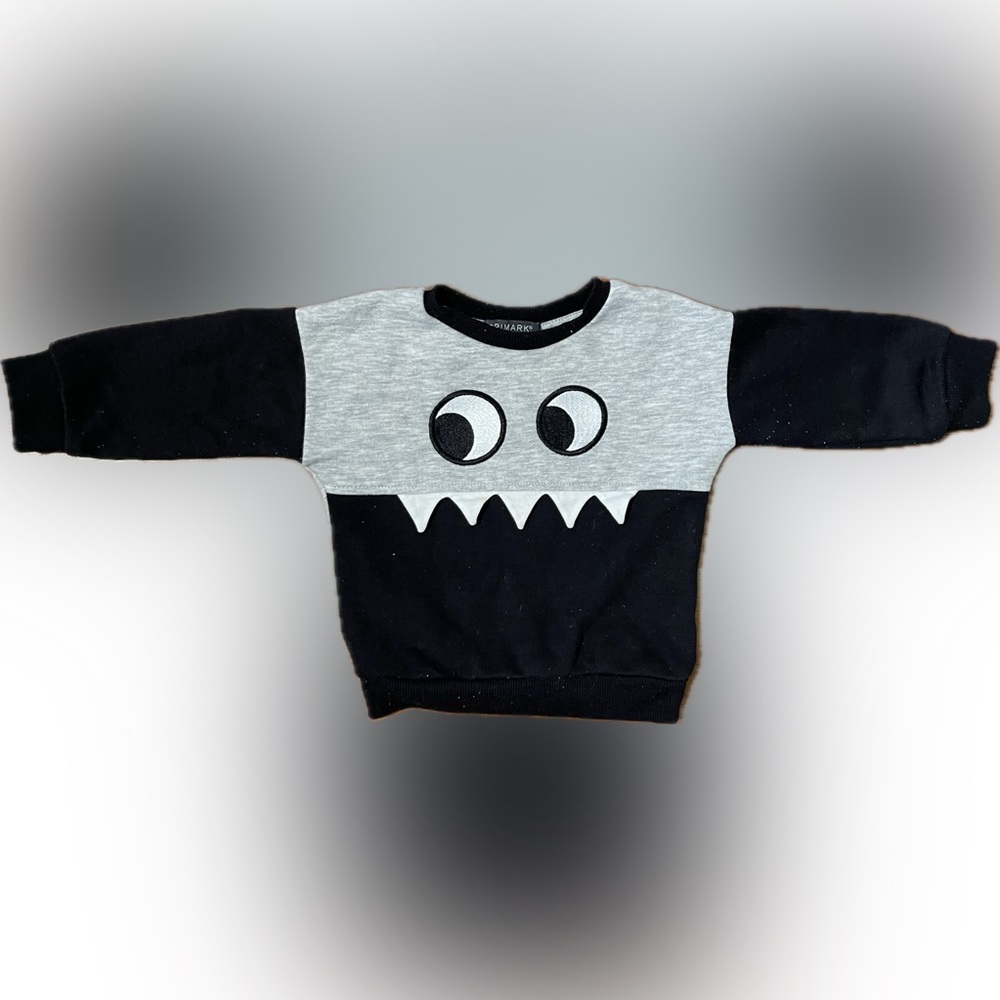 Spooky Monster Face Crewneck Sweatshirt for 9-12 Month Olds